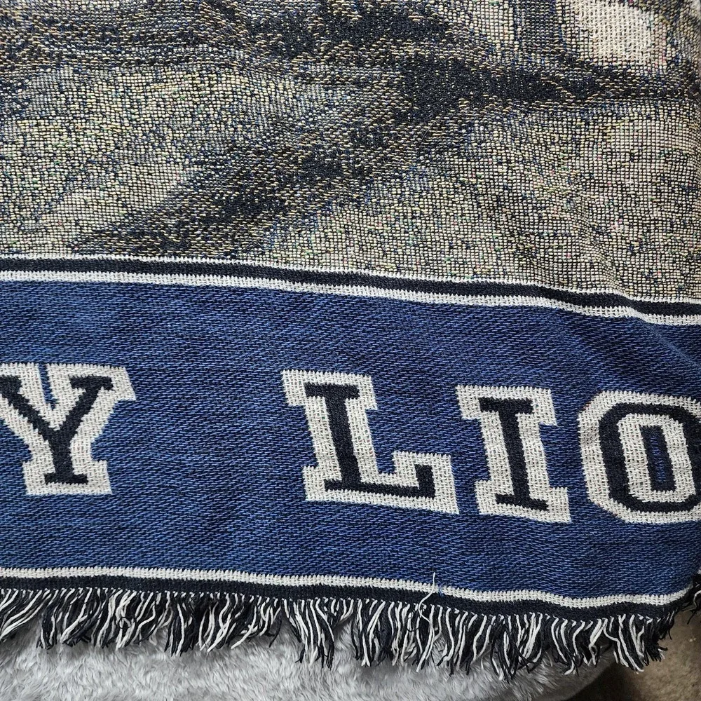 Penn State Nittany Lions Blanket One Size Blue NCAA Football Woven Throw Afghan